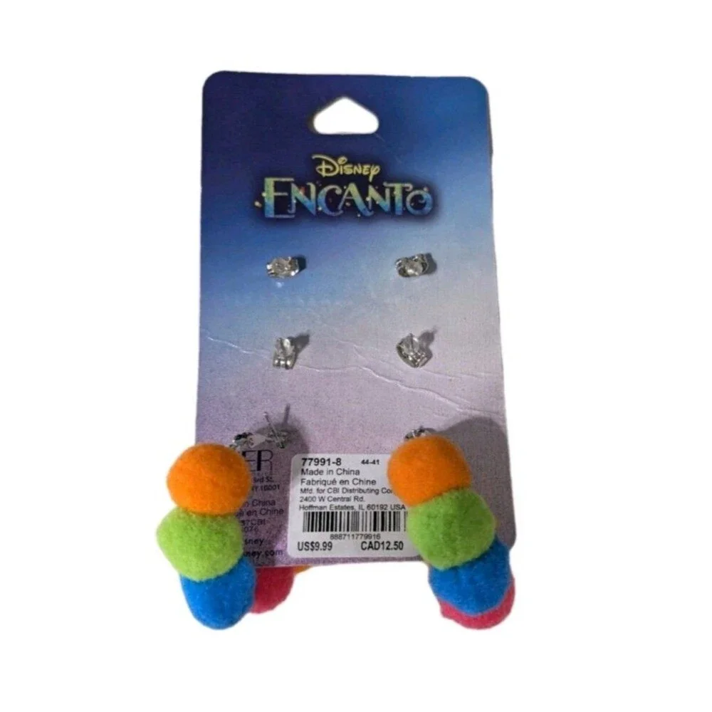 Set of 20 - Claire's Disney Encanto Earrings w/ Pom Pom Set Birthday Party Favor